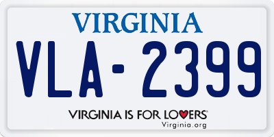 VA license plate VLA2399