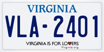 VA license plate VLA2401