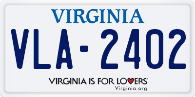 VA license plate VLA2402