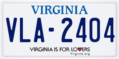VA license plate VLA2404