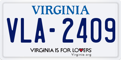 VA license plate VLA2409