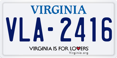 VA license plate VLA2416