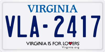 VA license plate VLA2417