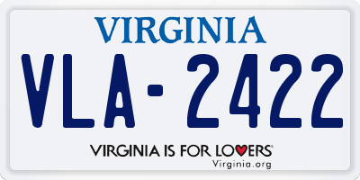 VA license plate VLA2422