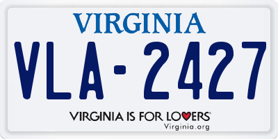 VA license plate VLA2427