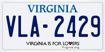 VA license plate VLA2429