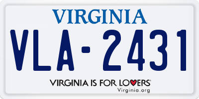 VA license plate VLA2431