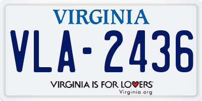 VA license plate VLA2436