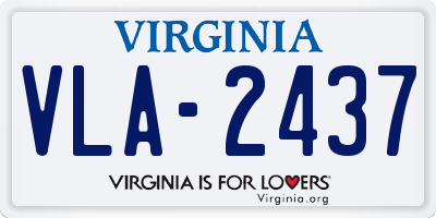VA license plate VLA2437