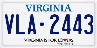 VA license plate VLA2443