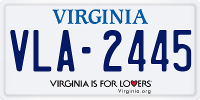 VA license plate VLA2445