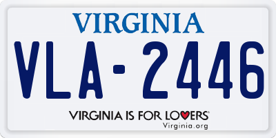 VA license plate VLA2446