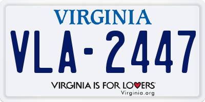 VA license plate VLA2447