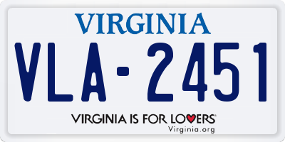 VA license plate VLA2451