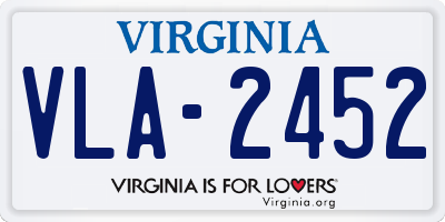 VA license plate VLA2452