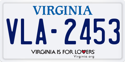 VA license plate VLA2453