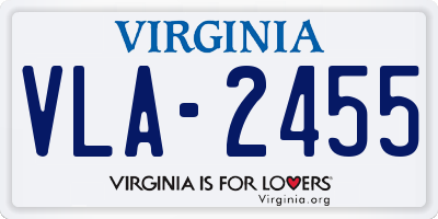 VA license plate VLA2455
