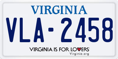 VA license plate VLA2458