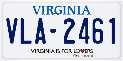 VA license plate VLA2461