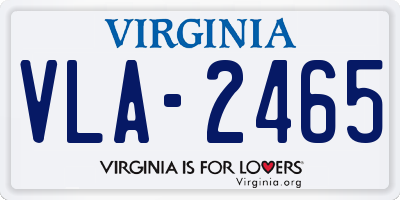 VA license plate VLA2465