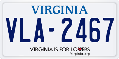 VA license plate VLA2467