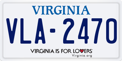 VA license plate VLA2470