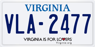 VA license plate VLA2477