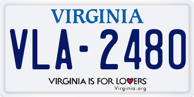 VA license plate VLA2480