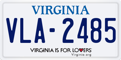 VA license plate VLA2485