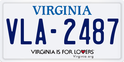 VA license plate VLA2487