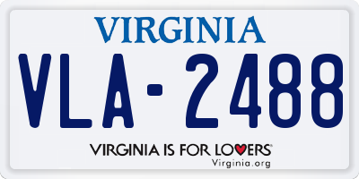 VA license plate VLA2488