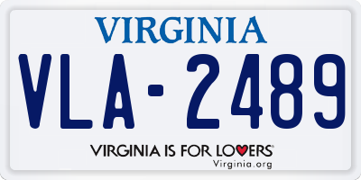 VA license plate VLA2489