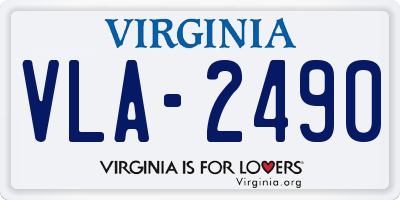 VA license plate VLA2490