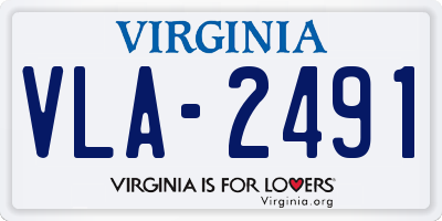 VA license plate VLA2491