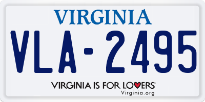VA license plate VLA2495