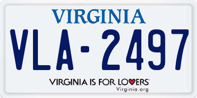 VA license plate VLA2497