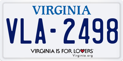 VA license plate VLA2498