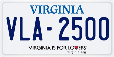VA license plate VLA2500