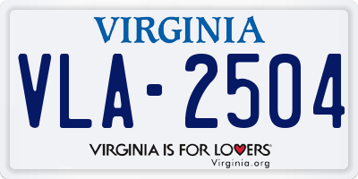 VA license plate VLA2504