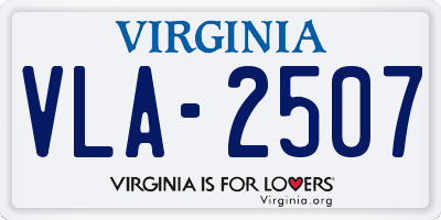 VA license plate VLA2507