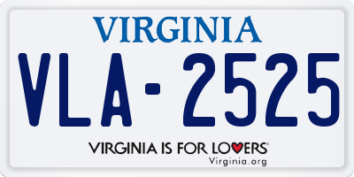 VA license plate VLA2525
