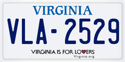 VA license plate VLA2529