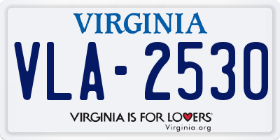 VA license plate VLA2530