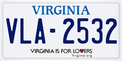 VA license plate VLA2532