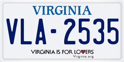 VA license plate VLA2535