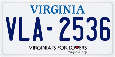 VA license plate VLA2536