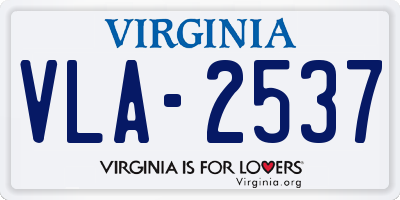 VA license plate VLA2537