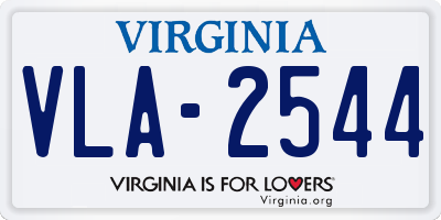 VA license plate VLA2544
