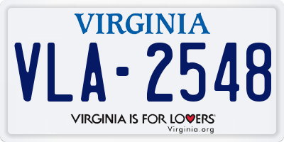 VA license plate VLA2548