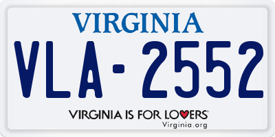 VA license plate VLA2552